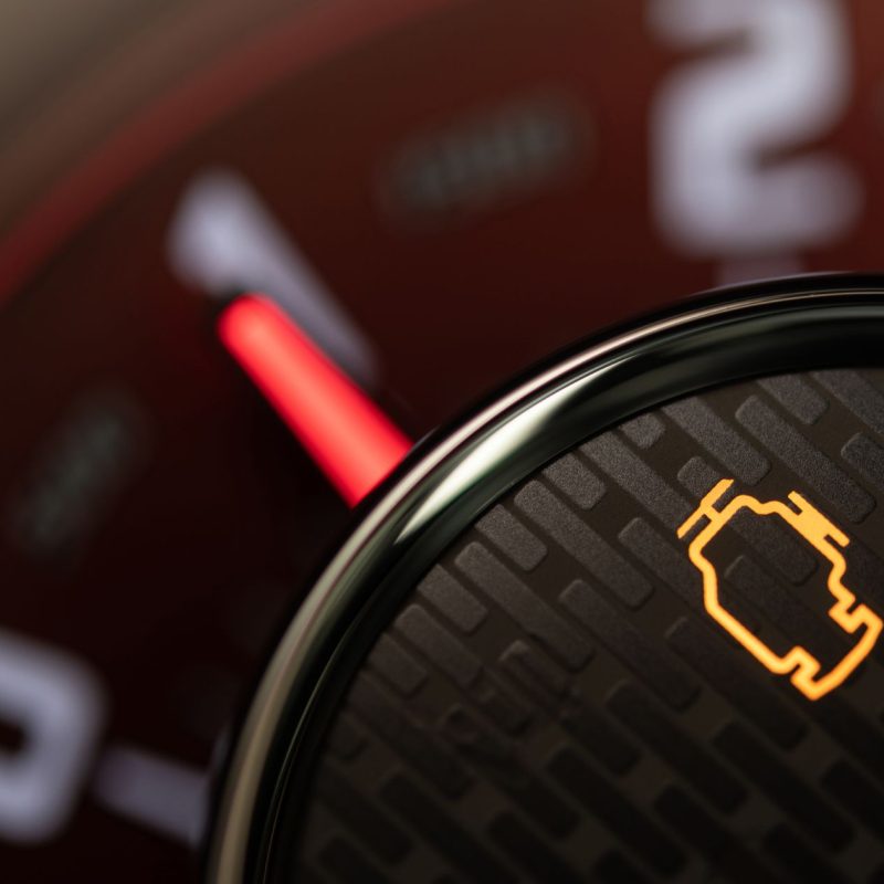 Check engine light on dashboard