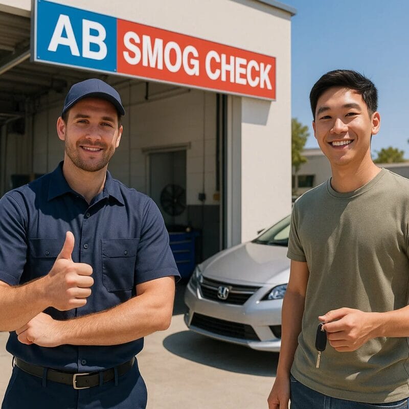 Man having a smog check